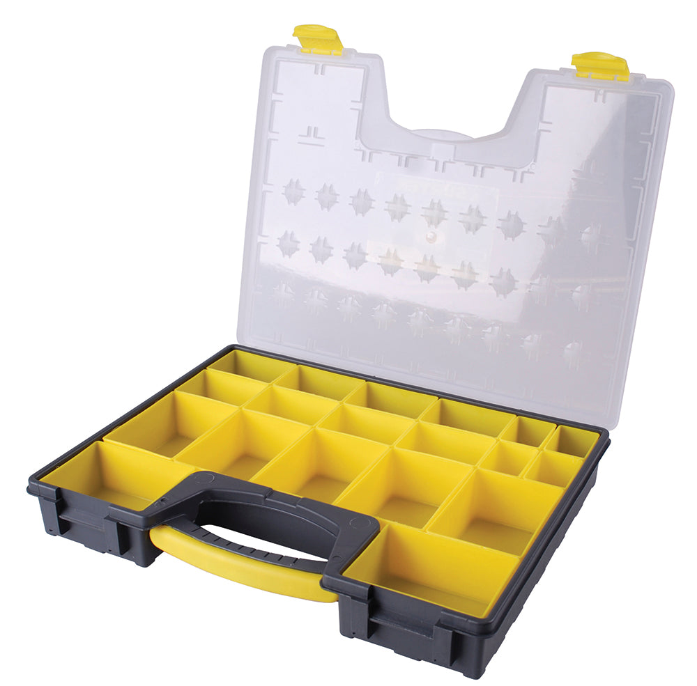 CAJA PARA HERRAMIENTAS ORGANIZADORA PLASTICO 16.5" (19 COMPARTIMENTOS) AMARILLA SURTEK 125011