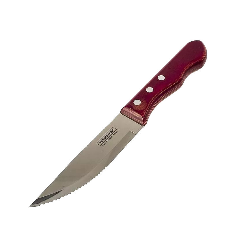 CUCHILLO TRAMONTINA JUMBO PARA ASADO 5" MANGO MADERA 22213/005