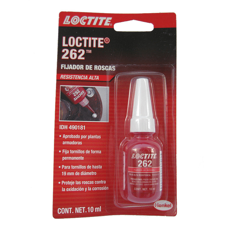 FIJADOR DE ROSCA 10ml RESISTENCIA ALTA LOCTITE #262 490181