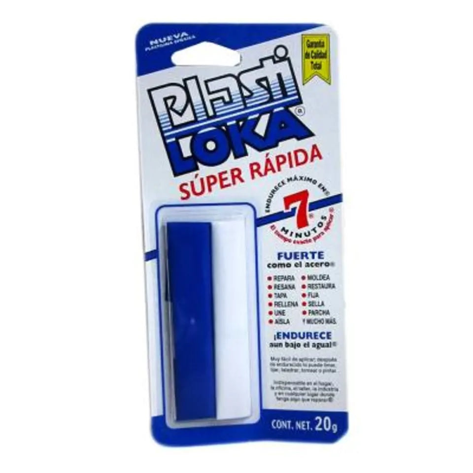 PEGAMENTO PLASTILOKA SUPER RAPIDA (AZUL) 20gr